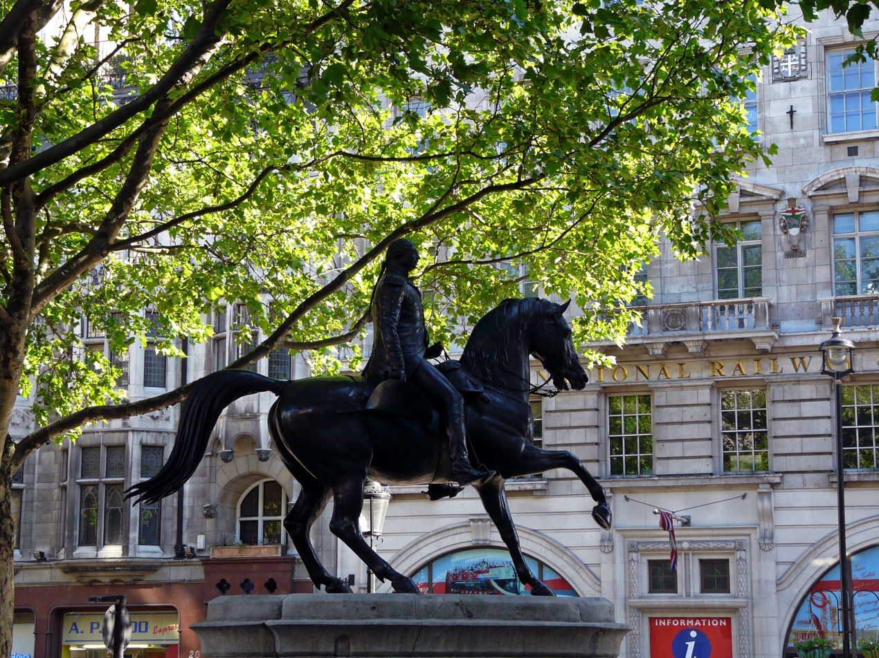 Equestrian statue of III in London UK