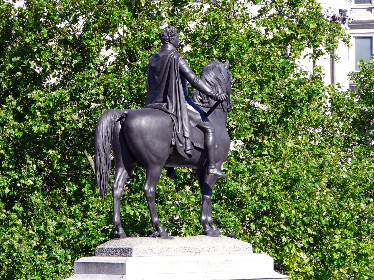 Equestrian statue of George lV in London UK