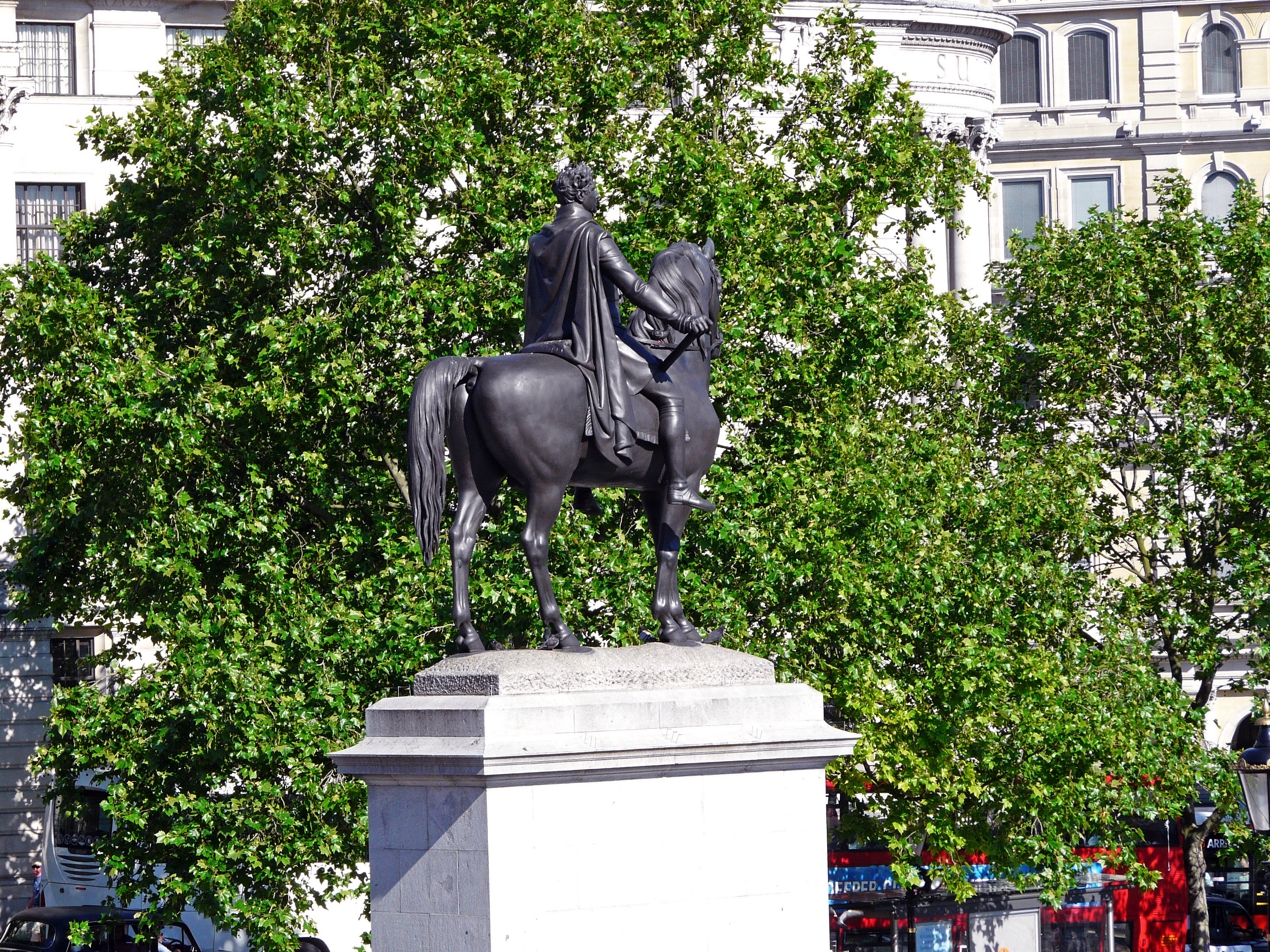 Equestrian statue of George lV in London UK