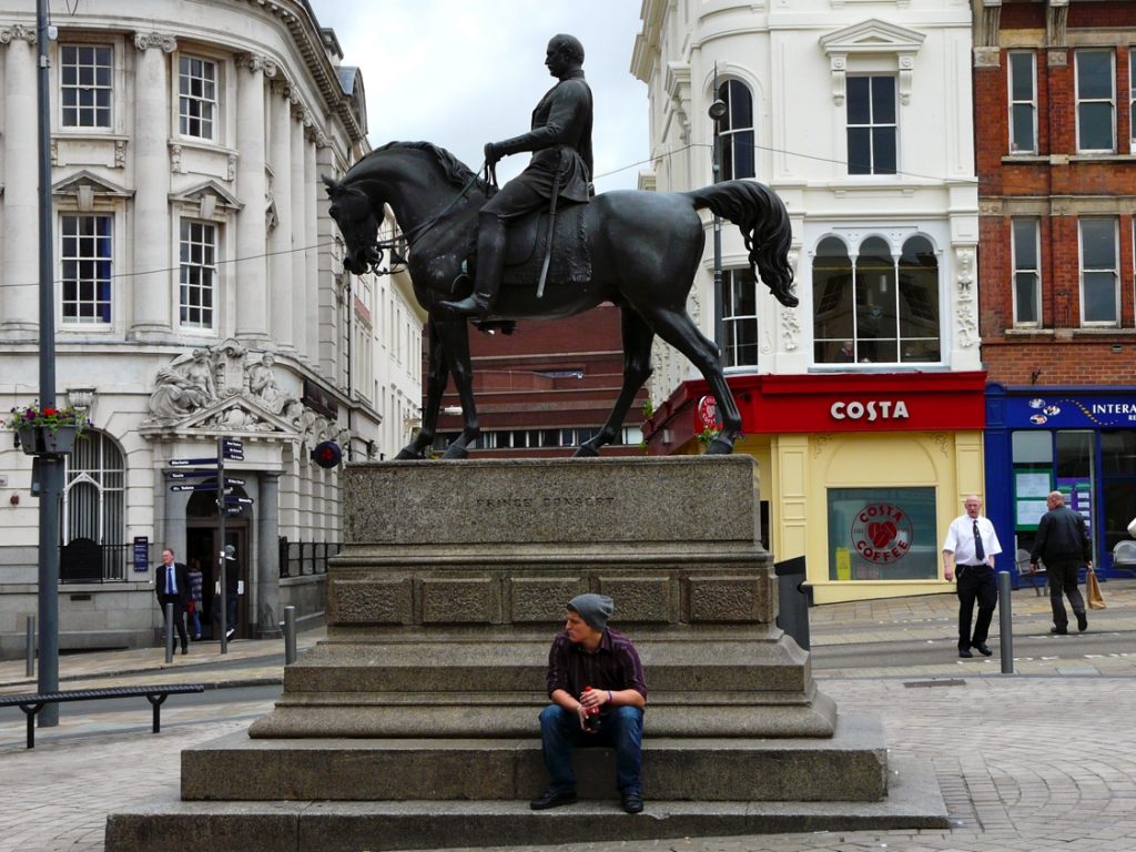 Equestrian statue of Prince consort Albert in Wolverhampton UK