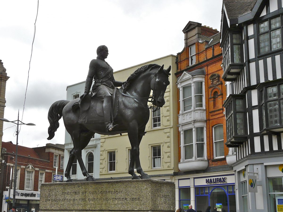 Equestrian statue of Prince consort Albert in Wolverhampton UK