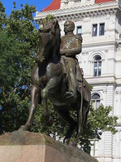 Equestrian statue of Philip H. Sheridan in NY Albany US