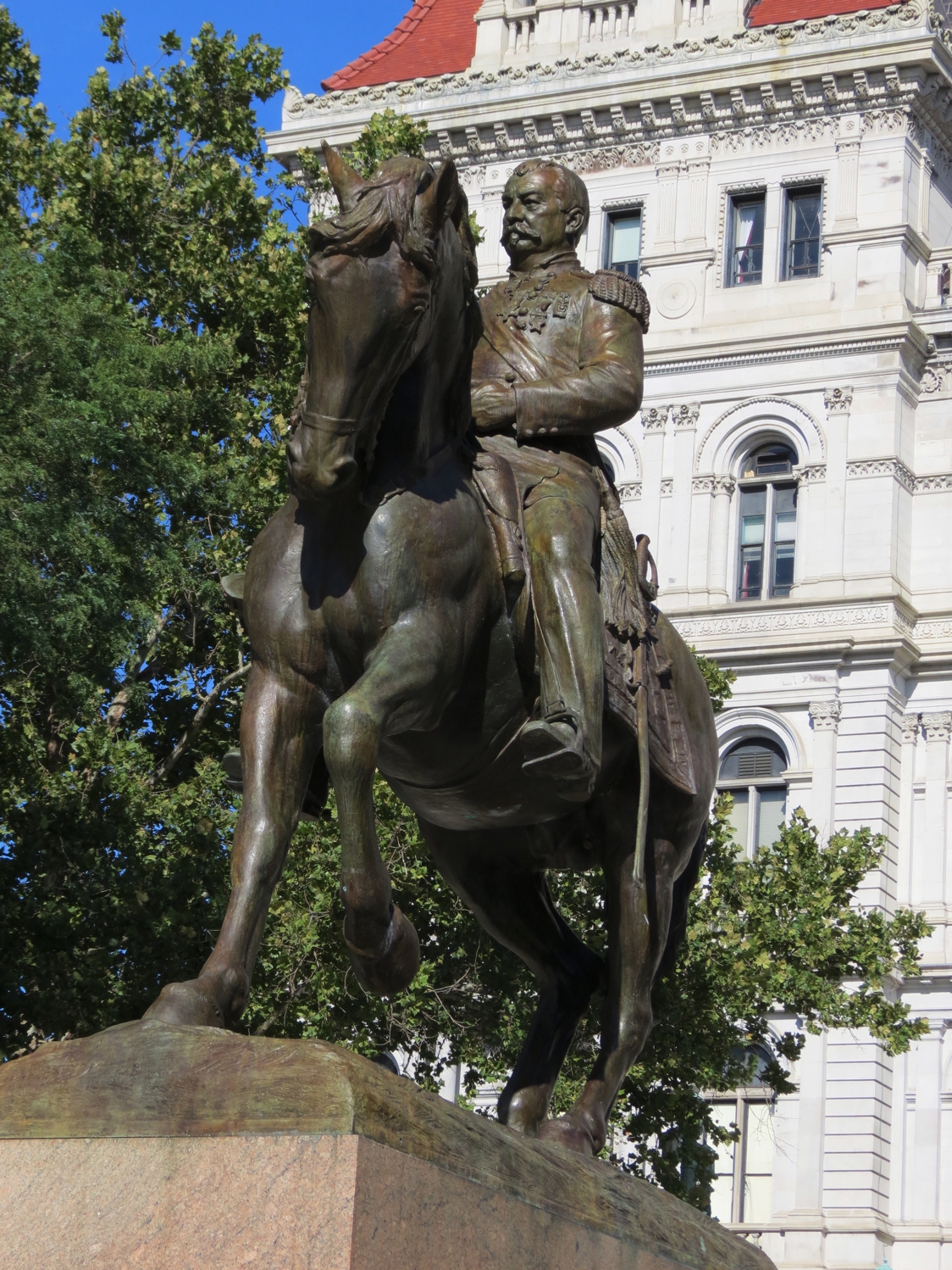 Equestrian statue of Philip H. Sheridan in NY Albany US