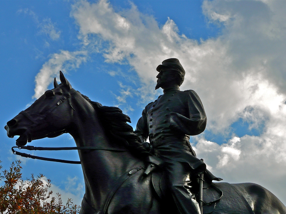 Equestrian statue of Philip Kearny in VA Arlington US