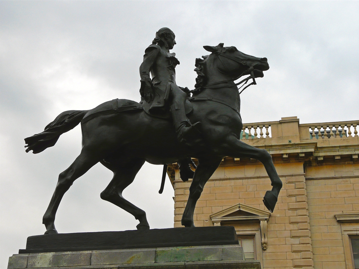 Equestrian statue of Lafayette in MD Baltimore US