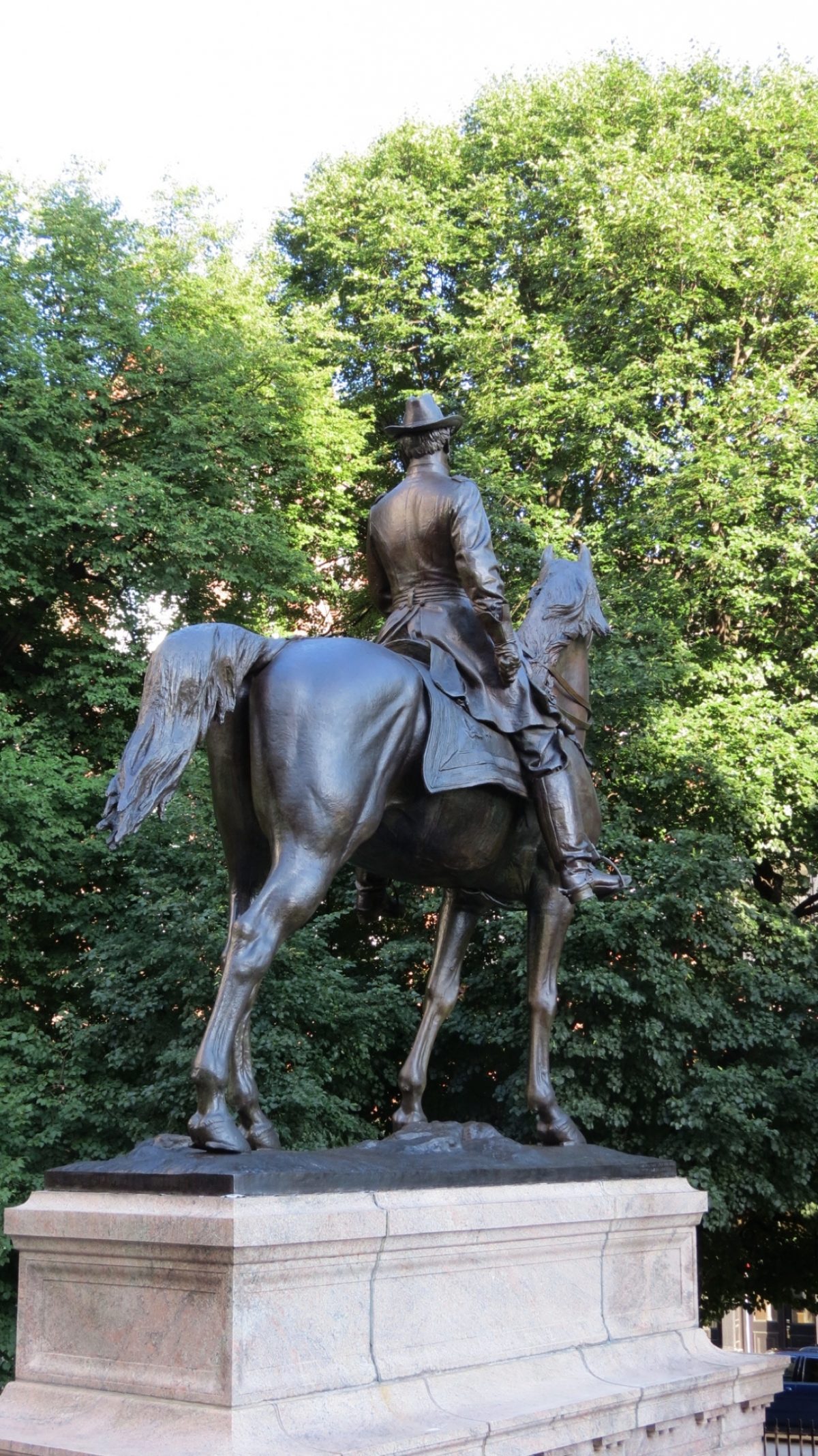 Equestrian statue of Joseph Hooker in MA Boston US