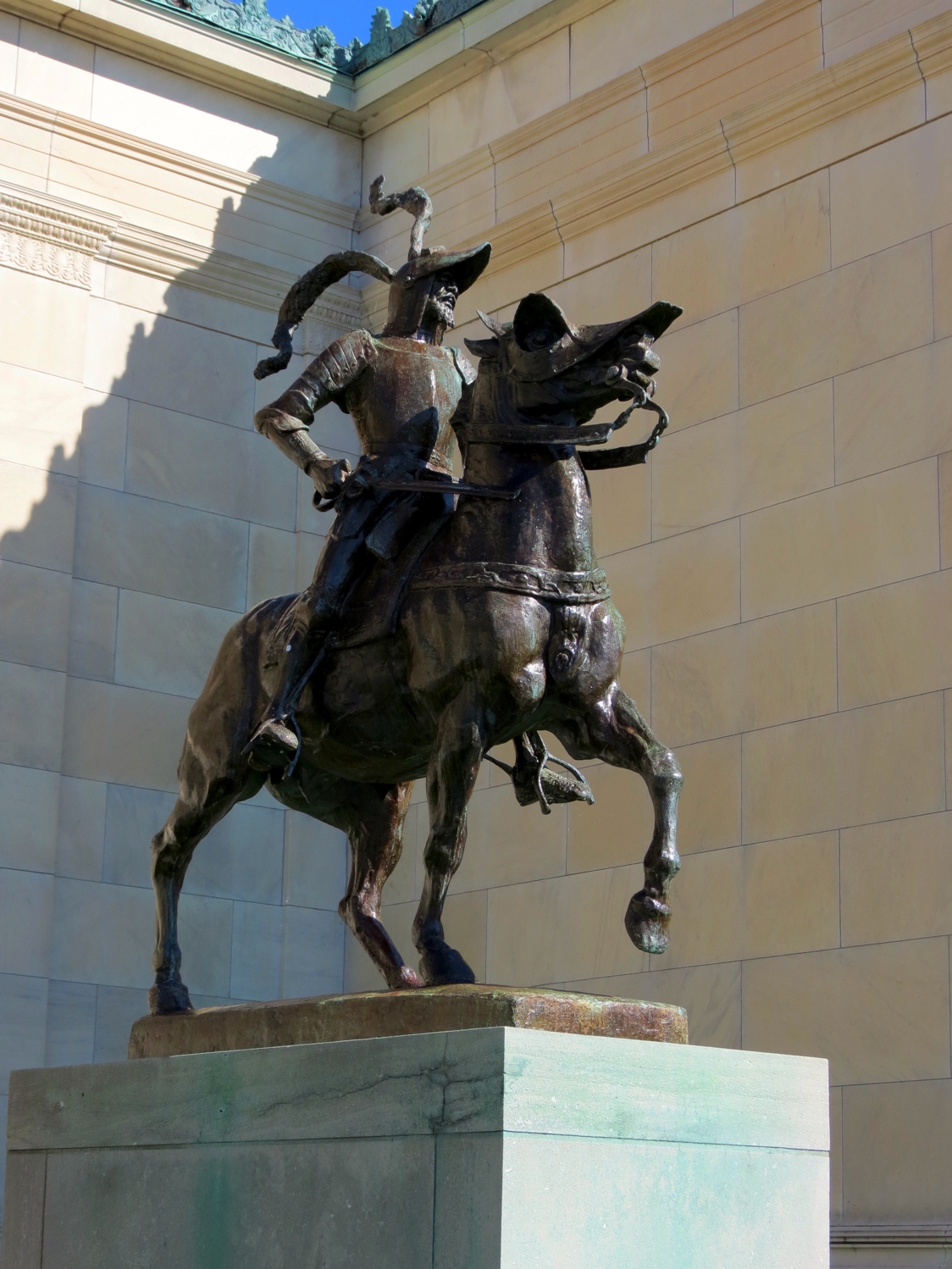 Equestrian statue of Francisco Pizarro in NY Buffalo US