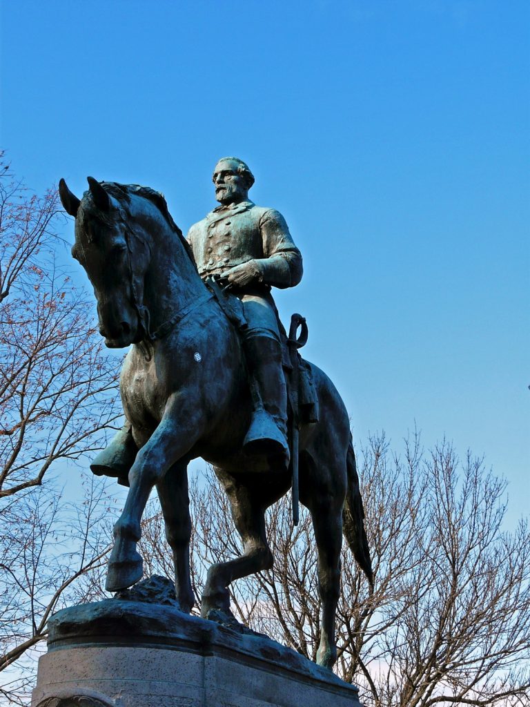 Equestrian statue of Robert Edward Lee in VA Charlottesville US