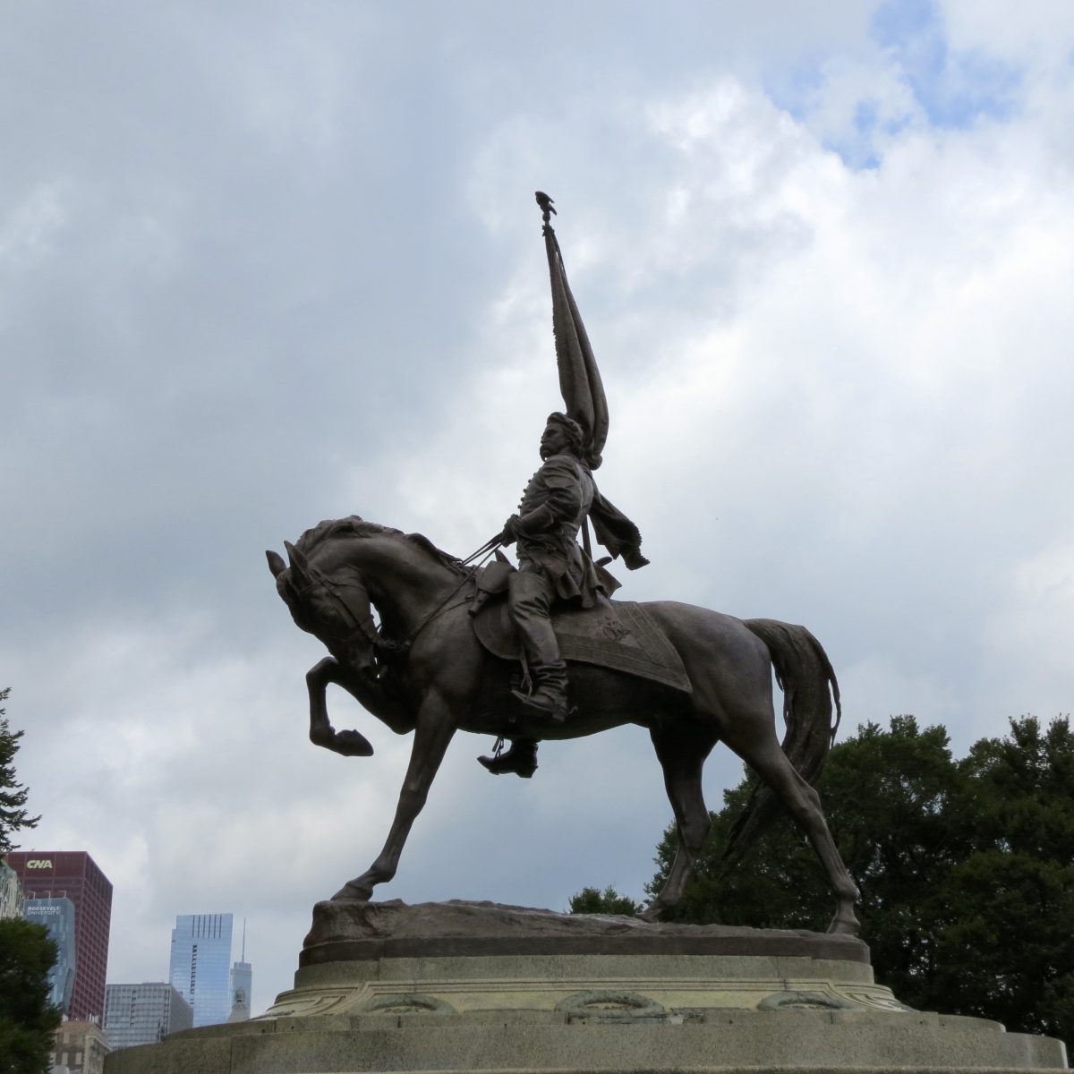 Equestrian statue of John Logan in IL Chicago US