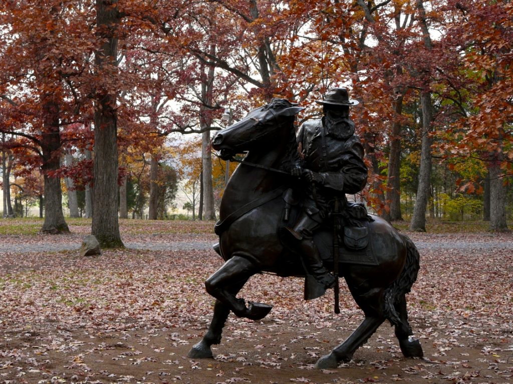 Equestrian statue of James Longstreet in PA Gettysburg US