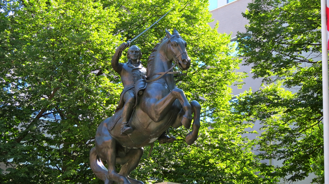 Equestrian statue of Casimir Pulaski in CT Hartford US