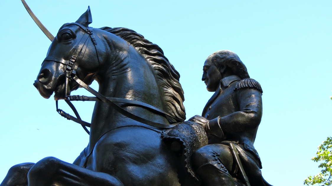Equestrian statue of Casimir Pulaski in CT Hartford US