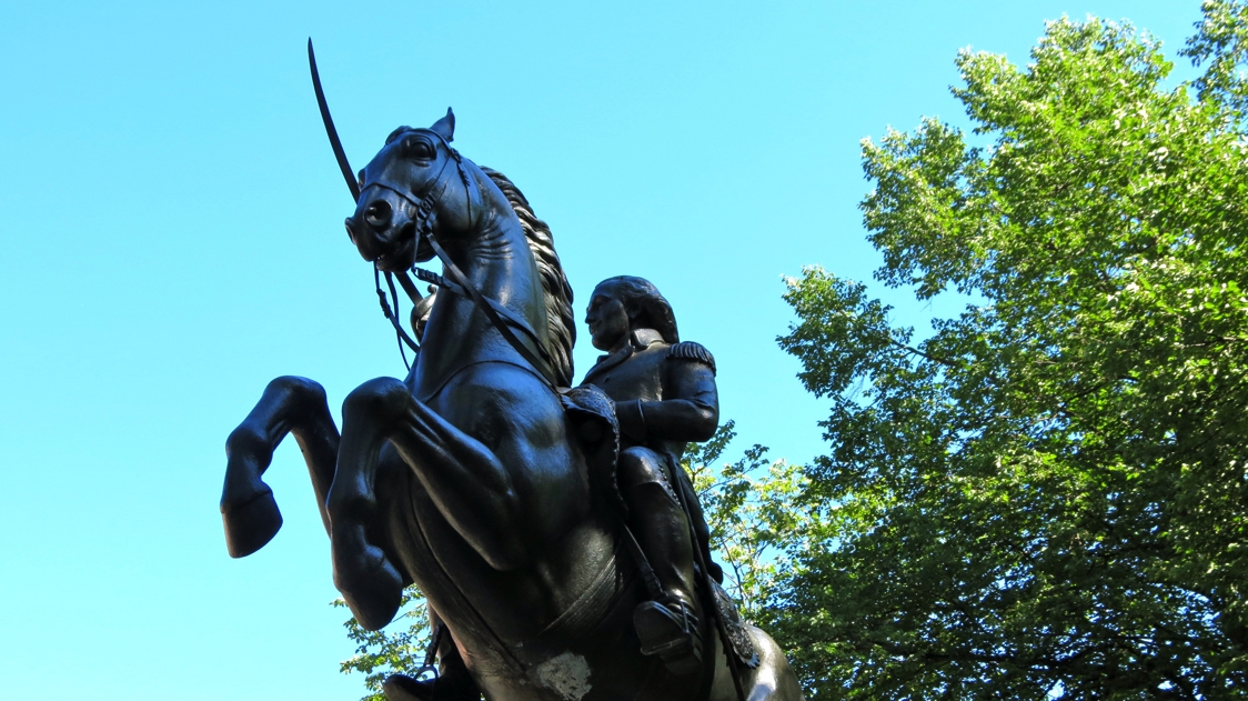 Equestrian statue of Casimir Pulaski in CT Hartford US