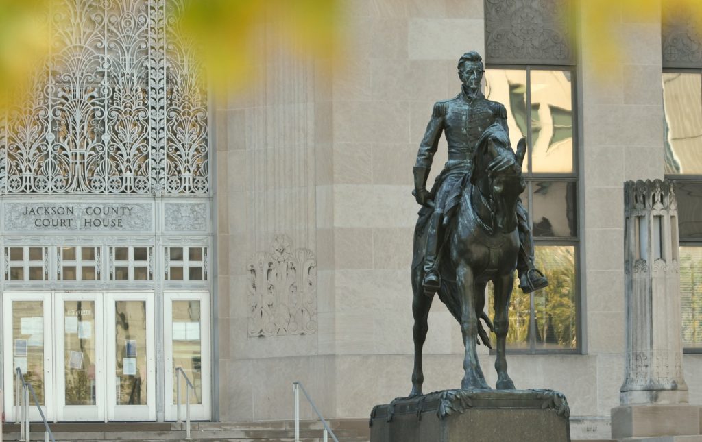 Equestrian statue of Andrew Jackson in MO Kansas City US