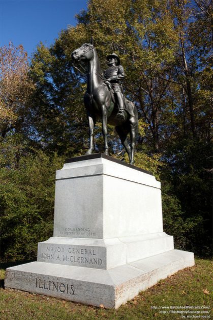 Equestrian statue of John McClernand in MS Vicksburg US