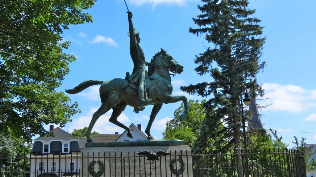 Equestrian statue of Casimir Pulaski in NH Manchester US