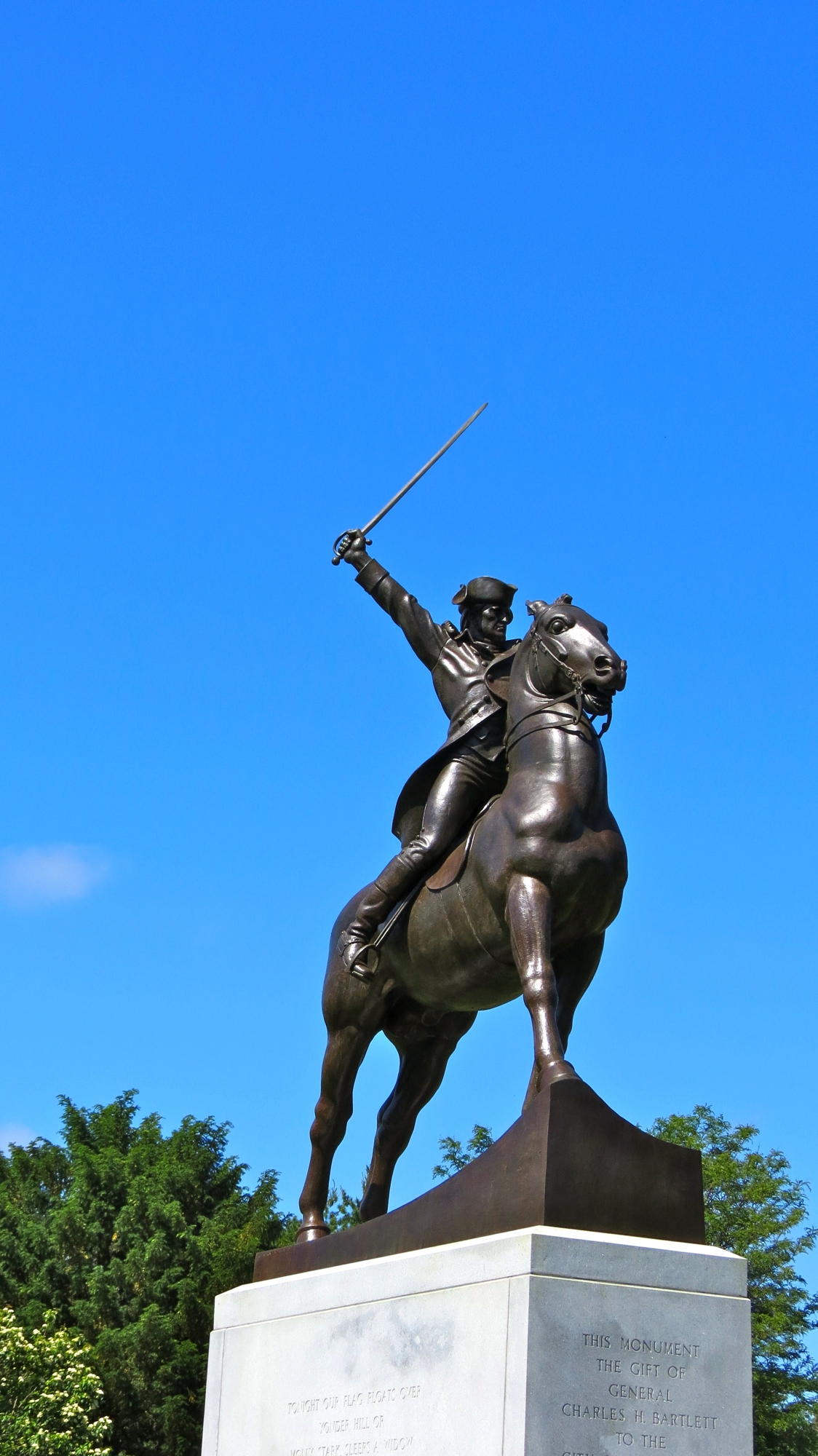 Equestrian statue of John Stark in NH Manchester US