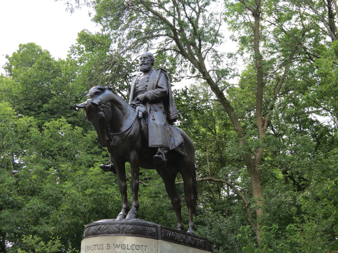 Equestrian statue of Erastus B. Wolcott in WI Milwaukee US