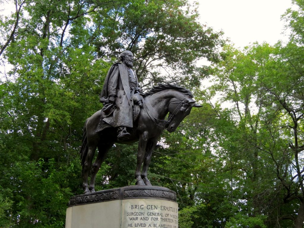 Equestrian Statue Of Erastus B. Wolcott In WI Milwaukee US