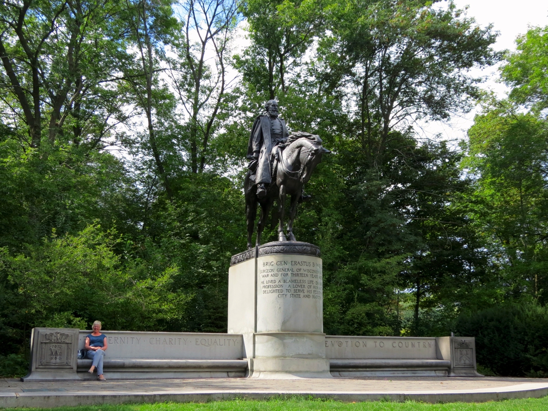 Equestrian statue of Erastus B. Wolcott in WI Milwaukee US
