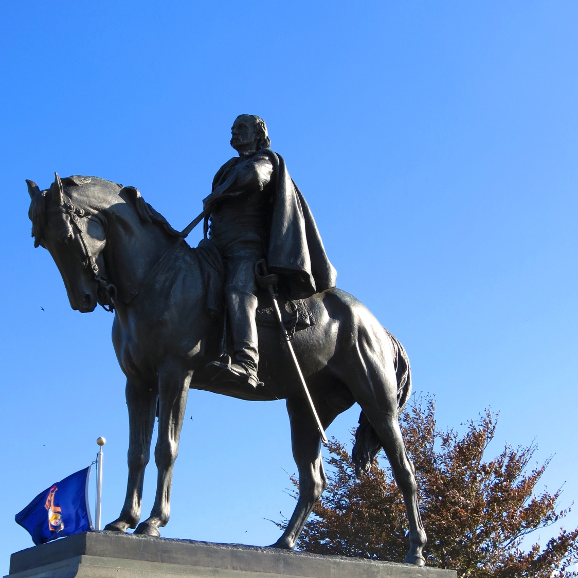 Equestrian statue of George Armstrong Custer in MI Monroe US