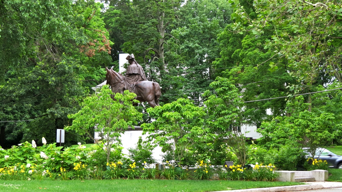 Equestrian statue of Washington in NJ Morristown US