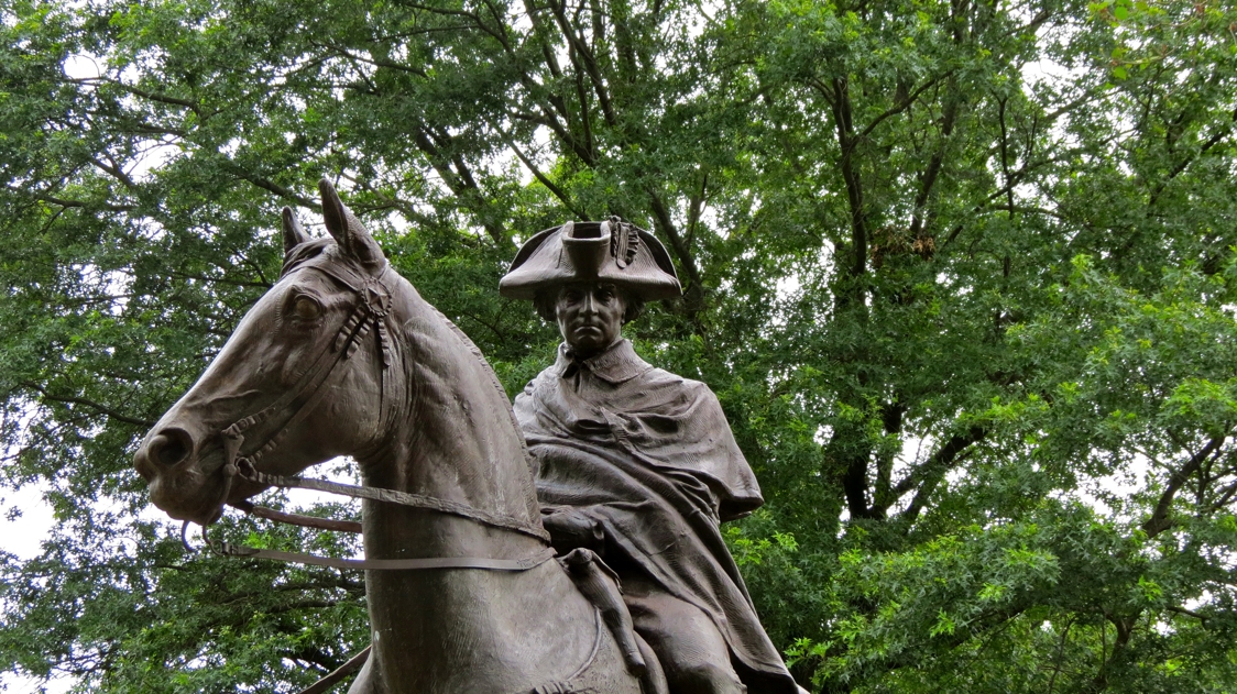 Equestrian statue of Washington in NJ Morristown US