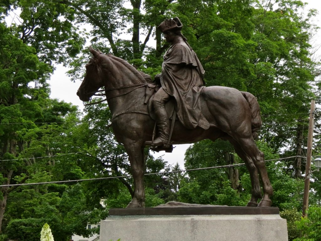 Equestrian statue of Washington in NJ Morristown US