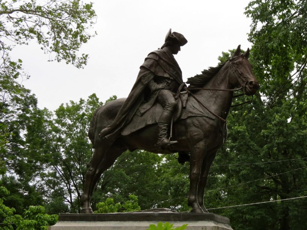 Equestrian statue of George Washington in NJ Morristown US