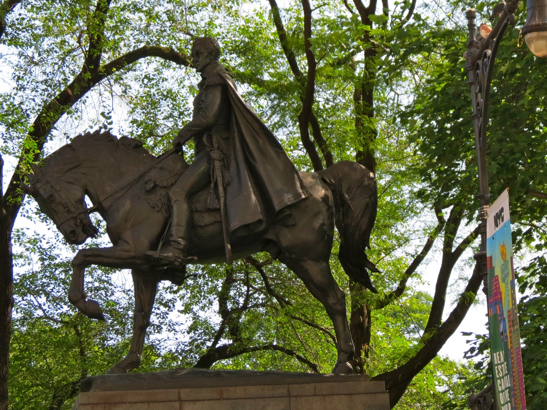 Equestrian statue of Simon Bolivar in NY New York City US