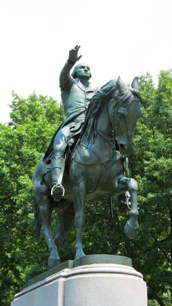 Equestrian statue of George Washington in NY New York City US