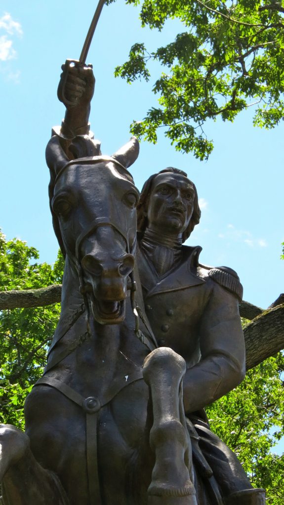 Equestrian statue of Casimir Pulaski in RI Providence US