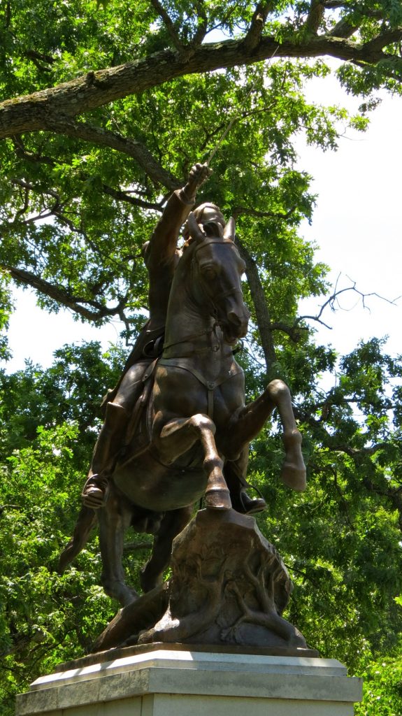 Equestrian statue of Casimir Pulaski in RI Providence US