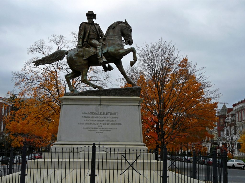 Equestrian statue of James Ewell Brown Stuart in VA Richmond US