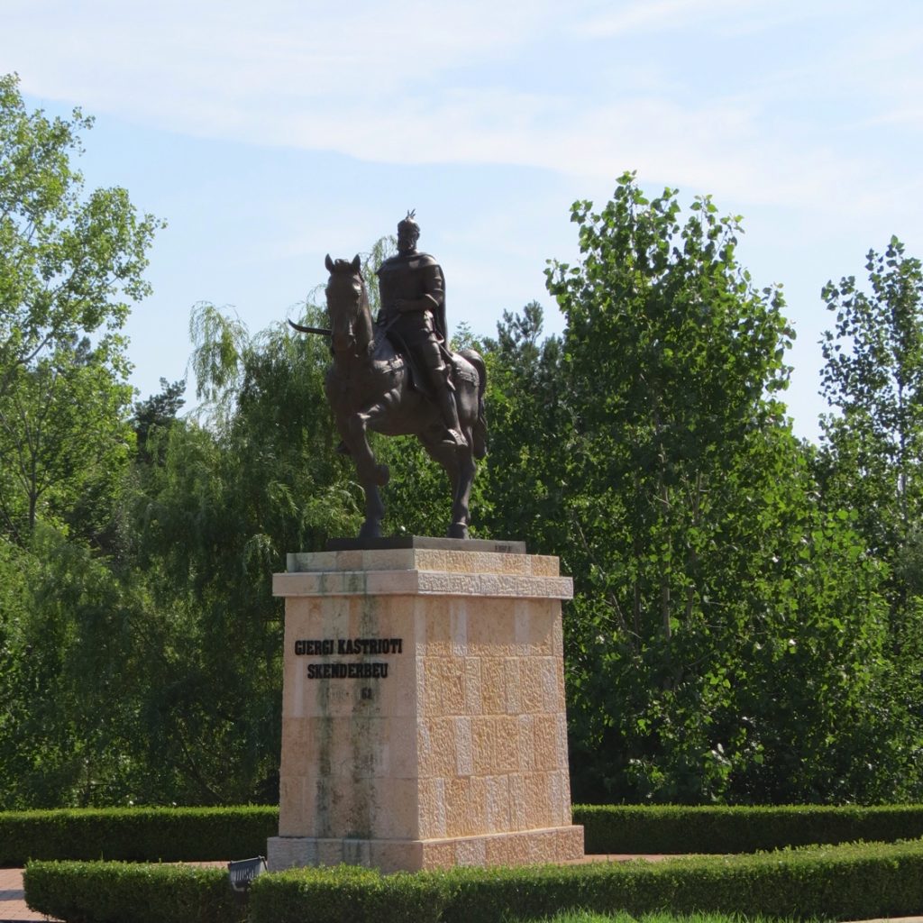 Equestrian statue of George Kastrioti Skanderbeg in MI Rochester US