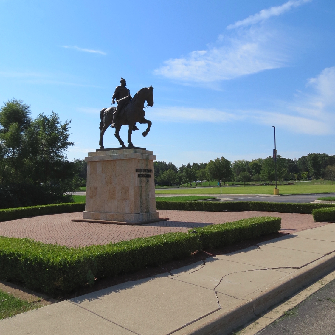 Equestrian statue of George Kastrioti Skanderbeg in MI Rochester US