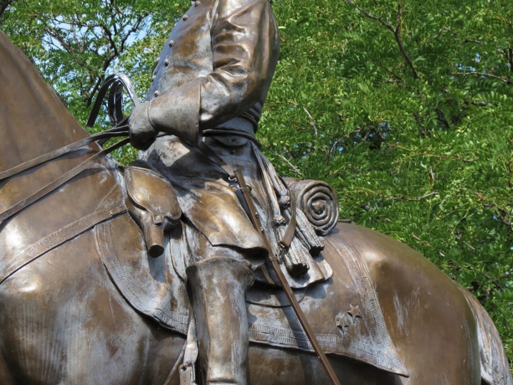 Equestrian statue of Gustavus A. Sniper in NY Syracuse US