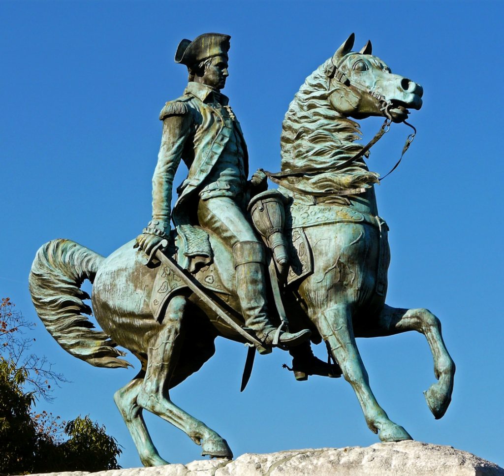 Equestrian statue of George Washington in Washington D.C. US