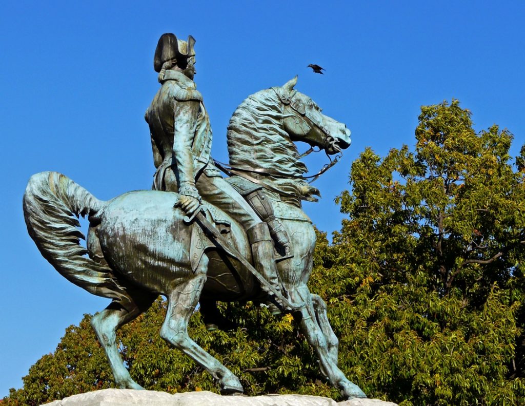Equestrian statue of Washington in Washington D.C. US