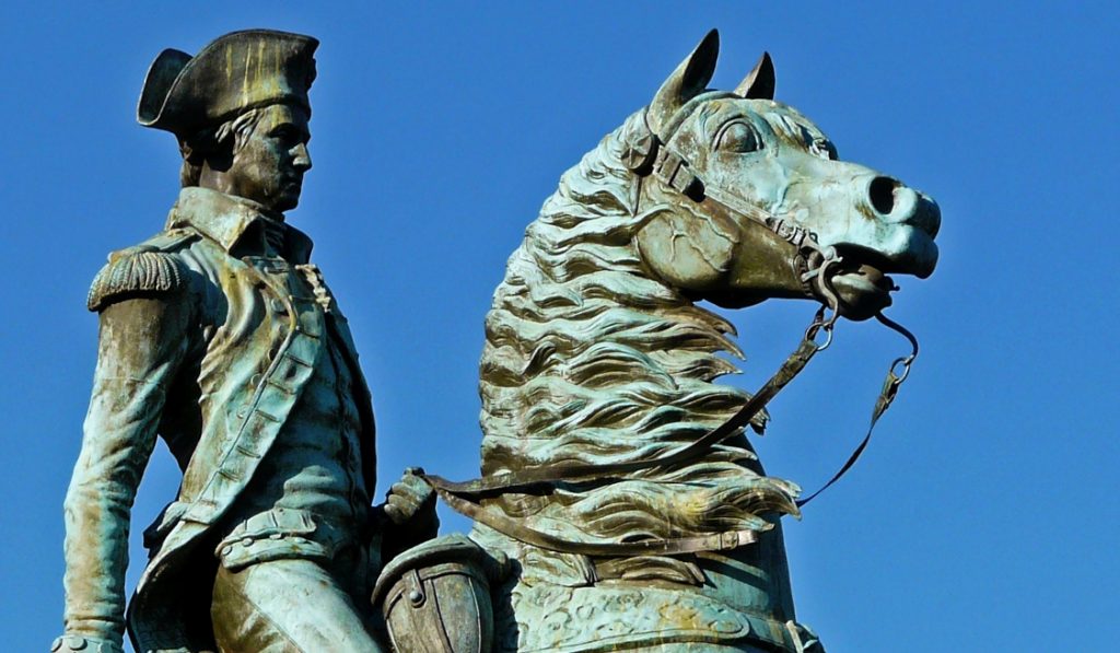 Equestrian statue of Washington in Washington D.C. US