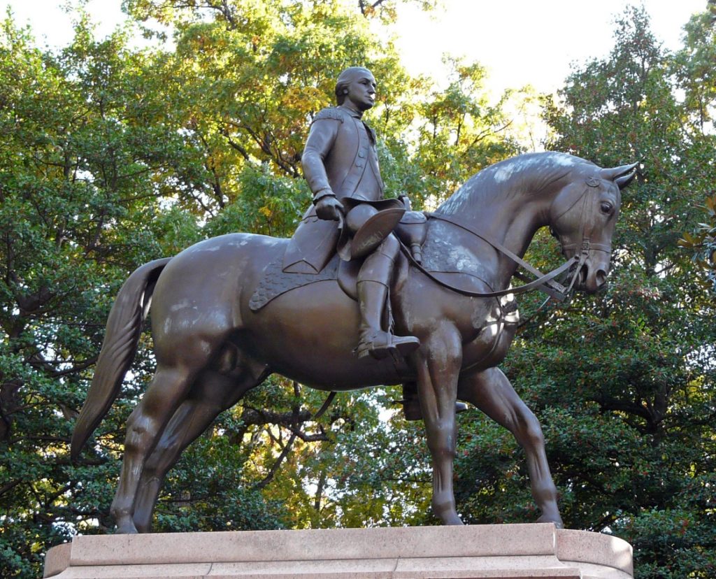 Equestrian statue of George Washington in Washington D.C. US