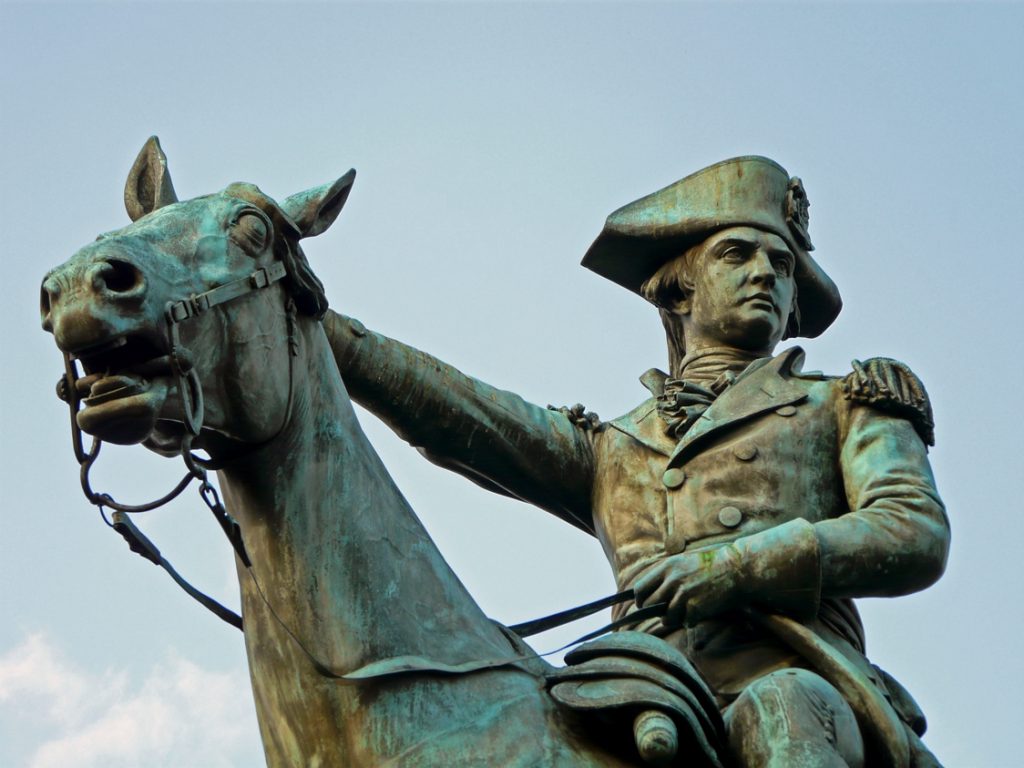 Equestrian statue of Nathanael Greene in Washington D.C. US