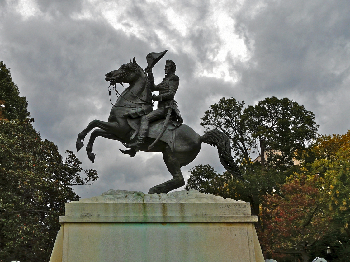 Equestrian statue of Andrew Jackson in Washington D.C. US