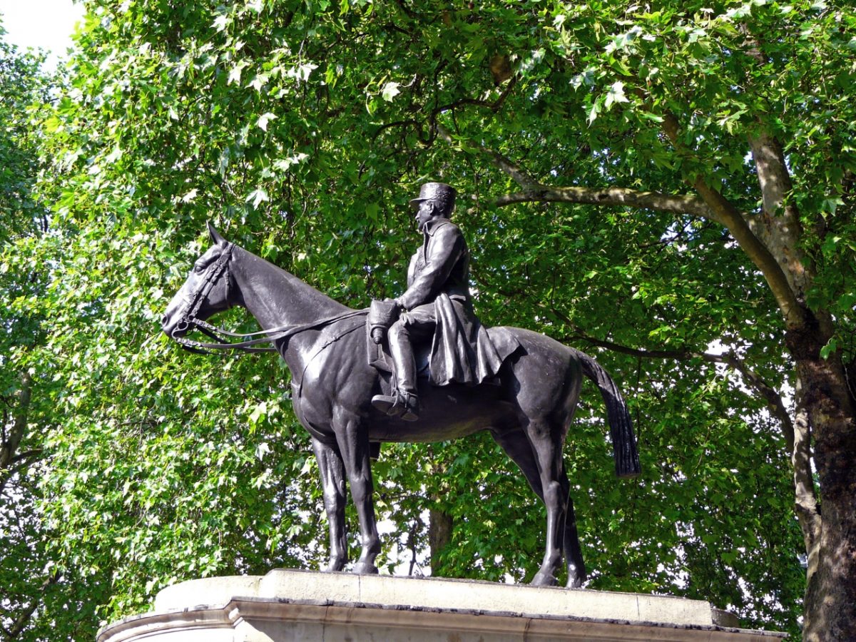 Equestrian statue of Ferdinand Foch in London UK