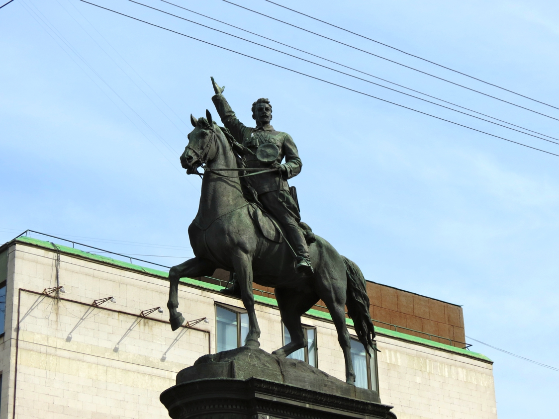 Equestrian statue of Nikolay Shchors in Kiev Ukraine