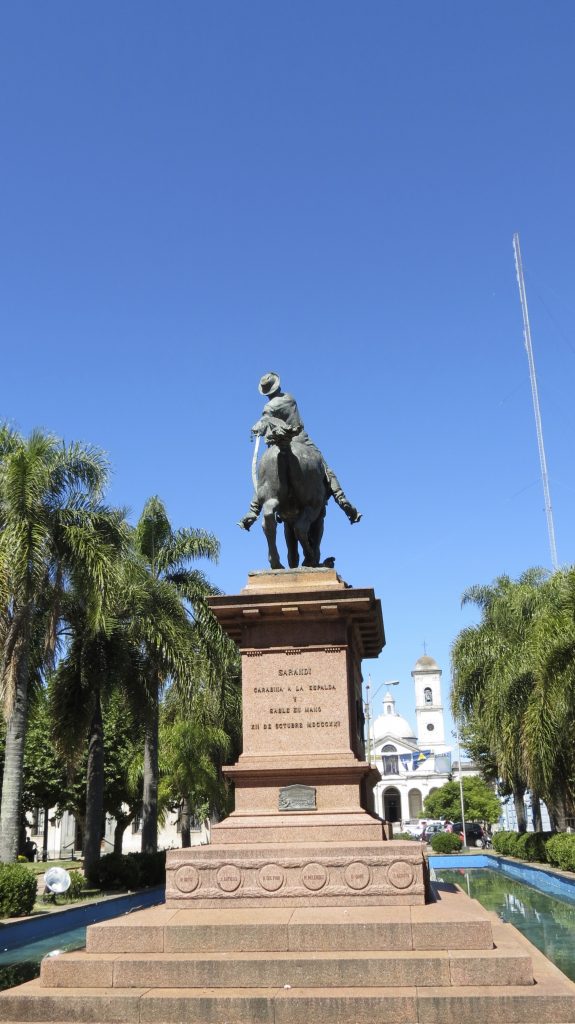 Equestrian statue of Juan Antonio Lavalleja in Minas Uruguay