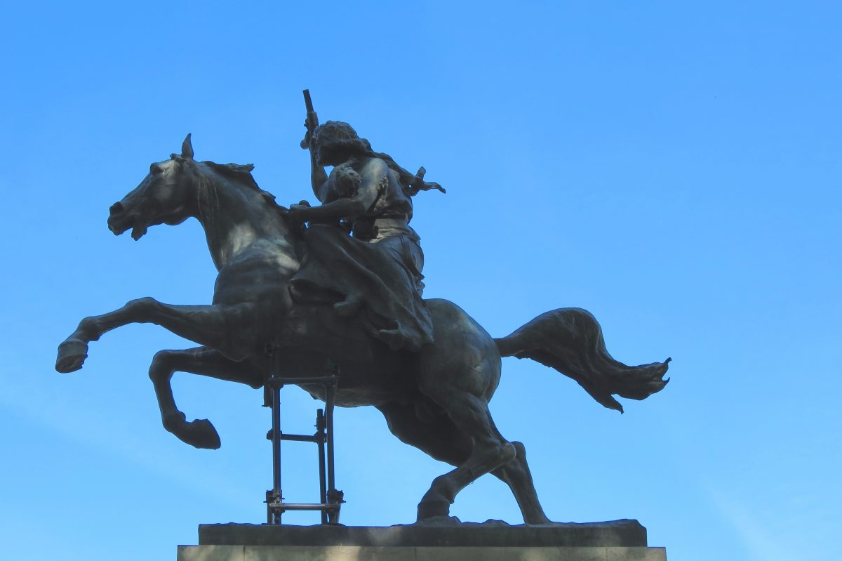 Equestrian statue of Anita Garibaldi in Rome Italy