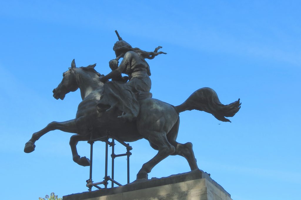 Equestrian statue of Anita Garibaldi in Rome Italy