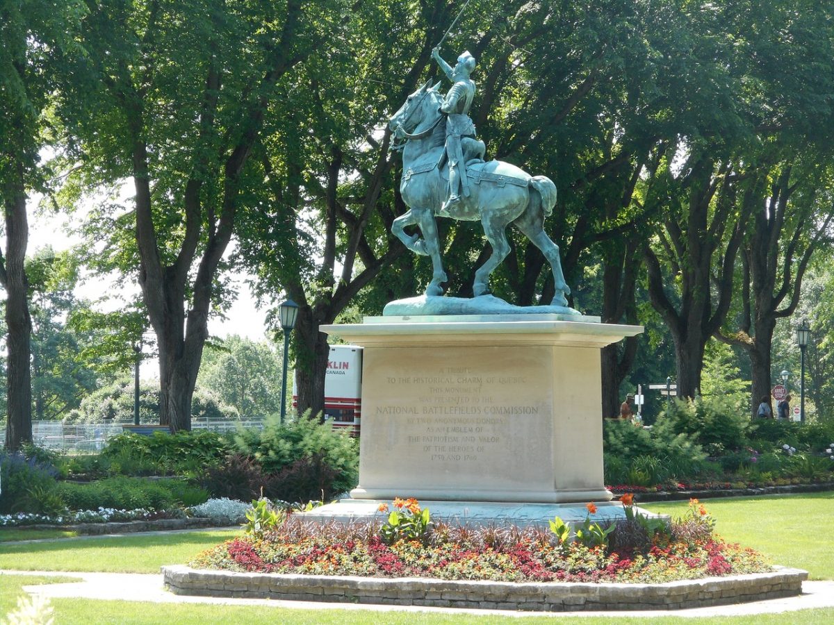 Equestrian statue of Jeanne d'Arc in Quebec City, Quebec Canada