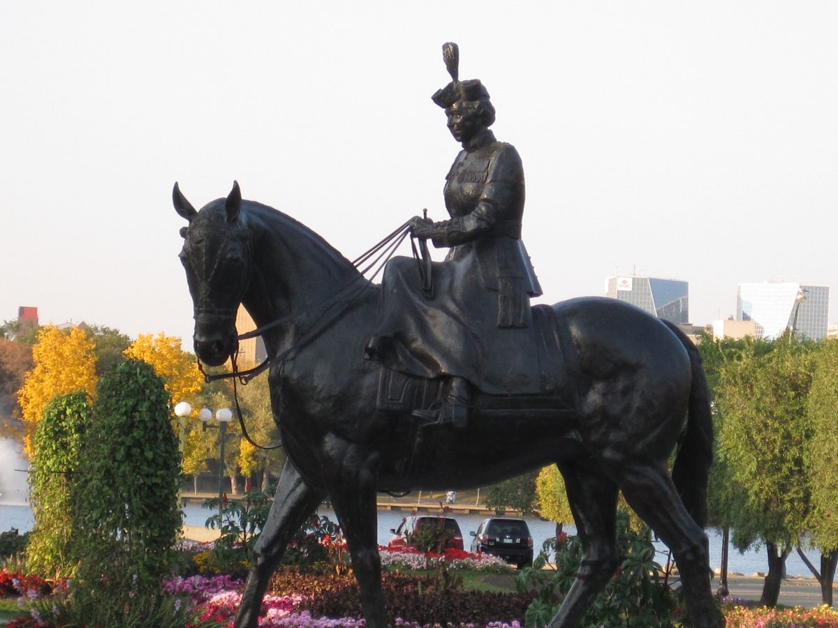 Equestrian statue of Queen Elisabeth II in Regina, Saskatchewan Canada